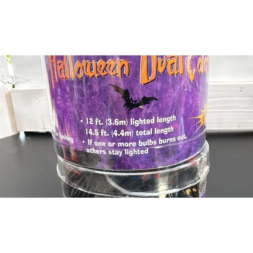 Halloween Lights 8 String  Lights Dual Colors Pumpkin Lights Bat  Lights